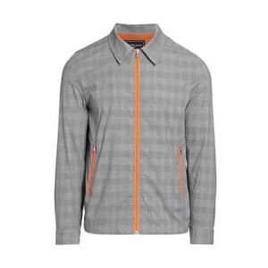 Nominee || Glen Plaid Full Zip Jacket Bomber Gray Neon Orange XL NWT